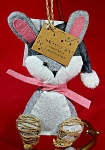 Rustic Joy and Jingles Plush Rabbit Festive Holiday Ornaments New with tags - Picture 1 of 5