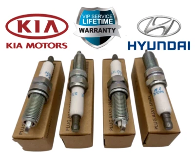⭐GENUINE ⭐ Spark Plugs 4PCS for 2015-2024 Hyundai Genesis Kia ⭐See Compatability - Image 1 of 4