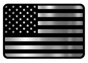 Insignia de coche grabada con bandera nacional de Estados Unidos emblema acrílico 3D ¡PLATA CEPILLADA! - Imagen 1 de 4