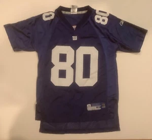 New York Giants Jeremy Shockey 80-NFL Jersey Blue Youth Medium-Reebok Onfield - Picture 1 of 6