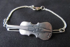 Geige Violine Viola Bratsche Geiger Musik Miniblings Armband silb. - Bild 1 von 4