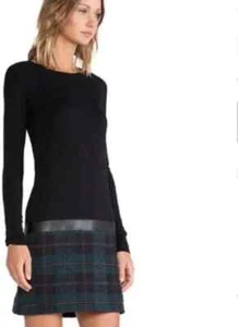 Bailey 44 XS Women's Black Party Cocktail Business Dress w/Plaid Detail 4/6 - Picture 1 of 8