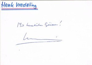 Netherlands Henk Vredeling 1924-2007 autograph signed 4"x6" card