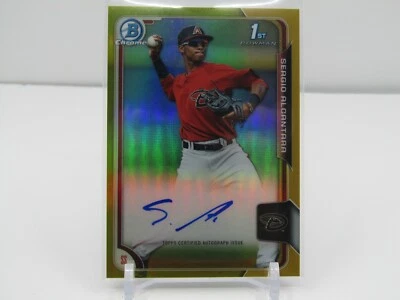SERGIO ALCANTARA 2015 BOWMAN CHROME PROSPECT AUTOGRAPH AUTO GOLD REFRACTOR 23/50 - Image 1 of 2