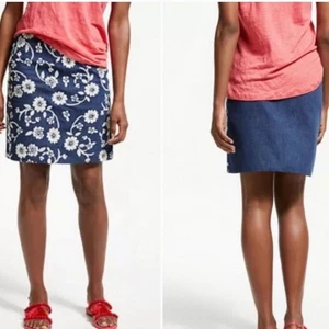 Boden Embroidered Floral Cotton Denim Mini Skirt Size 16 - Picture 1 of 9