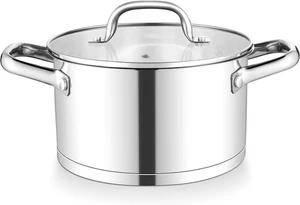 Edelstahl Suppentopf 4 Quart Dreilagiger Boden Suppentopf Kochen Pasta mit Deckel - Bild 1 von 3