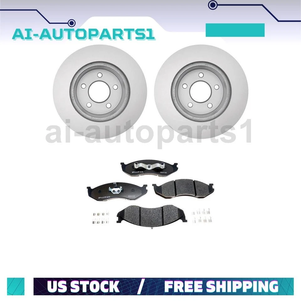 Kit de rotores de freno delanteros y pastillas de freno para Jeep TJ 1997 1998 1999 Foto 1 de 4