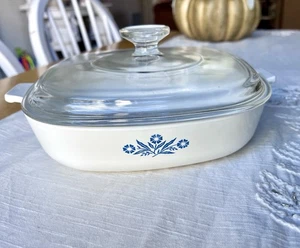 VTG Corning Ware P-9-B Blue Cornflower 8.5” Casserole Dish W/Lid A-9-C - Picture 1 of 11