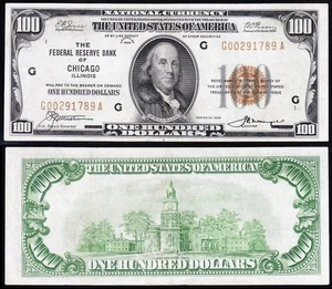 Awesome Crisp HIGH GRADE 1929 $100 CHICAGO Brown Seal FRBN Note! FREE SHIP! 1789 - Picture 1 of 3