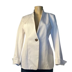 Boston Proper, White One button Blazer Size 6 - Picture 1 of 10