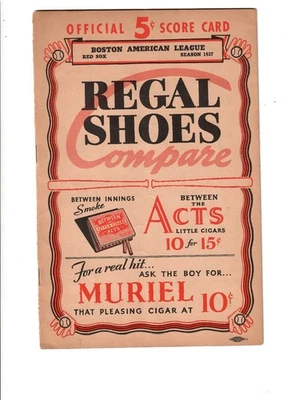 1937 MLB Season - Boston American League Scorecard - Boston vs Detroit - Image 1 of 4
