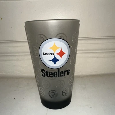 FOOTBALL Boelter Brand PITTSBURGH STEELERS NFL 16oz PINT  Frost LOGO 5¾" Tall - Imagem 1 de 3