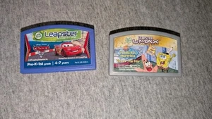 Leap Frog Leapster Disney Cars 2 And SpongeBob Learning Game Cartridges - Picture 1 of 4