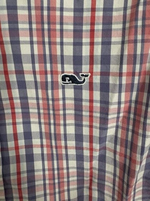 VINEYARD VINES WHALE SHIRT Size 6 Boys L/S Button Down Red, White, Blue Plaid - Image 1 of 4