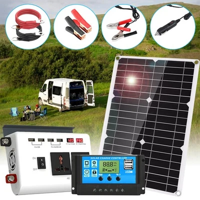 3000Watt Complete Solar Panel Kit Power Inverter Generator 100A Home Grid System - Image 1 of 4