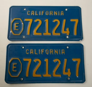 California License Plate Pair 1970 Blue (G4R-HSE/JSF6) Oct E 721247 County State - Picture 1 of 14