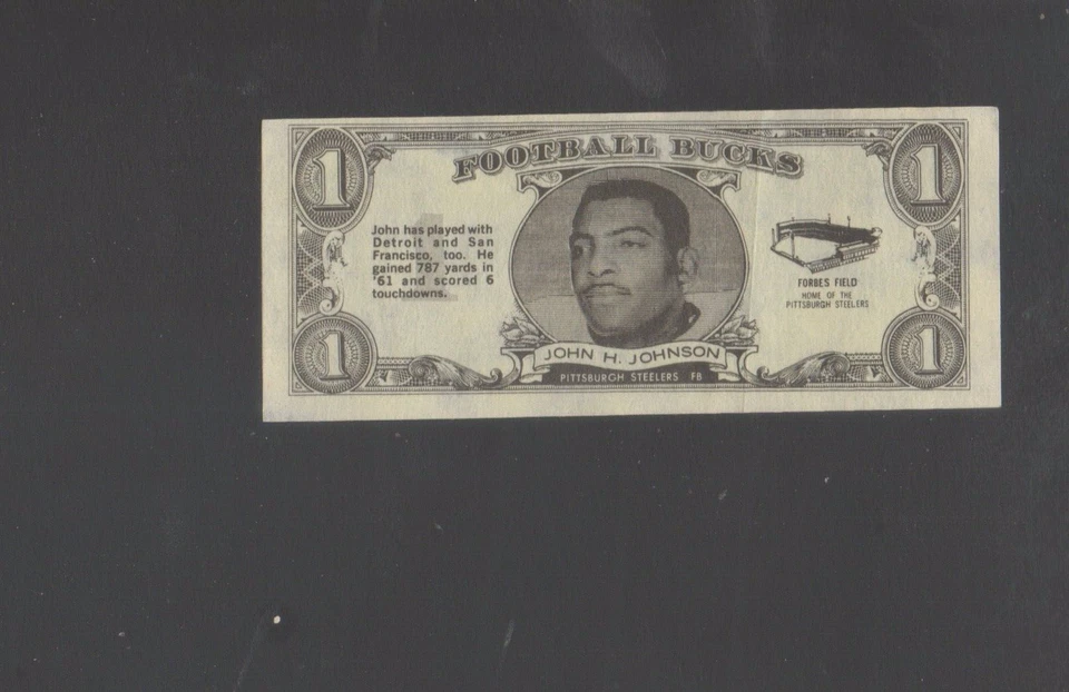1962 Topps Bucks Football Card Insert #48 John Henry Johnso-Pittsburgh Steelers - Image 1 of 1