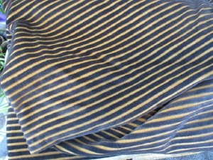 Upholstery Fabric Heavy Gold & Brown Striped Velvet Cut 2 yards plus x 56" - Picture 1 of 6