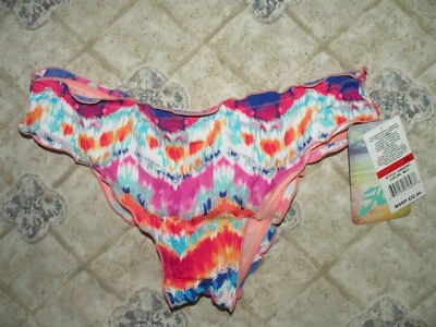 Nuevo con etiquetas Traje de Baño Hobie Parte Inferior de Bikini XS Extra Pequeño Rosa Naranja Púrpura Espalda Acanalada Foto 1 de 4