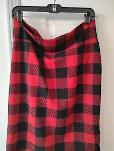 Lularoe Red/Black Checked Midi Skirt Size 2XL - Picture 1 of 1