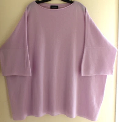 NUEVO Suéter Eskandar 32" O/S PÚRPURA ROSA 100% Cachemira Túnica Cuadrado Ligero Foto 1 de 3