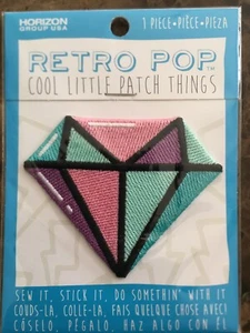 Diamond Iron-On Sew-On Embroidered Applique Retro Pop New ๐ - Picture 1 of 4