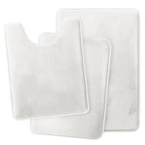 3PC Bathroom Rug Memory Foam Bath Mat Set - Small Large and Contour Bath Rugs - Picture 1 of 175