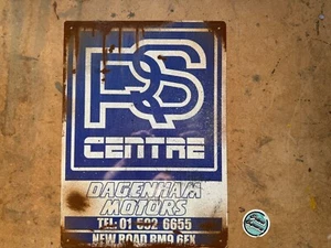 RS Turbo Escort Fiesta Dagenham Motors Ford Sign Man Cave Sign Rusty Garage - Picture 1 of 3