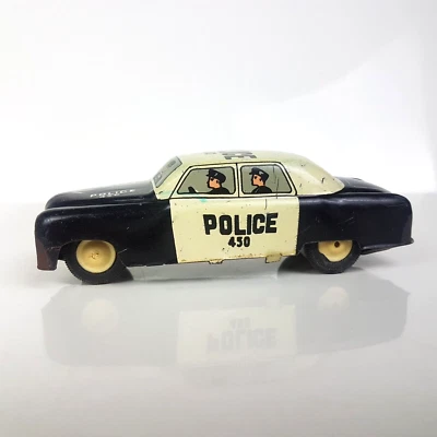 ACM Voiture Police Tôle Vintage 1950-60s Made in Italy Mécanisme à Friction RARE - Photo 1/4
