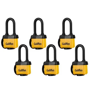 Weatherproof Laminated Steel Locks with Keys,6 Pack Padlocks with Same Key fo... - Imagen 1 de 5