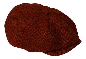 Cappellino superiore Gamble & Gunn Molloy & Sons Irlandese Donegal Tweed Made in Gran Bretagna con bottoni rossi - Foto 1 di 2