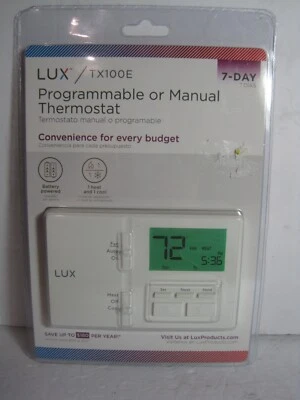 Lux Products TX100E TX100E-7 Thermostat, White - Image 1 of 4