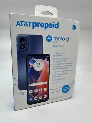 Nuevo y Precintado - Smartphone Motorola Moto G Play (2024) Azul At&t Prepago 64GB Foto 1 de 4