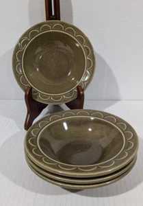 Homer Laughlin Sheffield Granada 4er Set Olive Avocado Grün Beere Schüsseln 6" - Bild 1 von 5