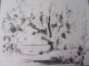 DIGNIMONT / LITHOGRAPHIE signée " Saint Valéry sur somme " 38x28 1946 - Picture 1 of 2