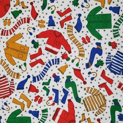 Karen Jarrar Winter Coats Flannel Fabric 2 Yards x 43 Marcus Brothers - Image 1 of 4