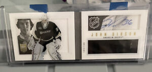 13-14 Playbook Hockey Booklet Jersey /199 John Gibson #161 Rookie Auto RC