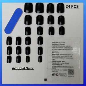 Short Square False Nails. Full Cover Fake Nail Tips. Many Colors - Picture 1 of 19
