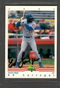 1992 Classic #221 Ed Larregui Peoria Chiefs Baseball Card Signed Autograph (D4) - Picture 1 of 2