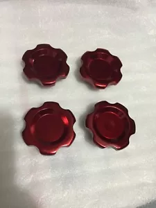 Lote de 4 tapas de relleno de aceite anodizadas de aluminio rojo para Honda Acura Civic RSX - Imagen 1 de 6