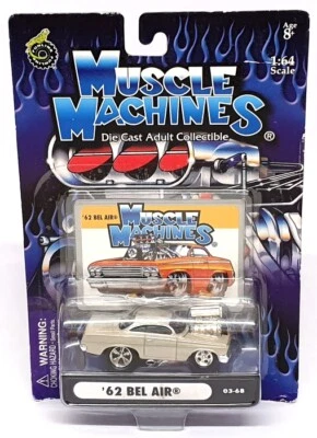 Muscle Machines 1/64 Scale 71151 03-68 - 1962 Chevrolet Bel Air - Grey - Image 1 of 4