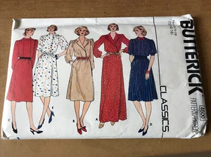 Butterick 4600 Dress elastic Waist side pockets short evening length 12 14 16 UC - Picture 1 of 5