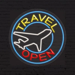 Insegna da viaggio per espositori aziendali | LED Flex Neon | 26"W x 26"H x 1"D - Foto 1 di 4