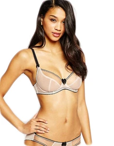 New Sexy Claudette Women's Dessous 3 Part Cup Full Coverage Bra, Blondie Black - Picture 1 of 2