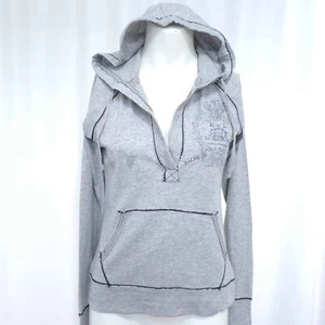 Polo Jeans Company hooded t shirt womens S P2P 16 grey 100% Cotton - Picture 1 of 17