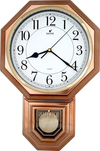 Traditional Schoolhouse Easy to Read Pendulum Plastic Wall Clock Chimes Every Ho - Picture 1 of 7