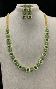 Bollywood Indian Necklace Set Ad Cz Bridal Party Jewellery Set Wedding Women - Picture 1 of 3