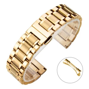 20/21/22mm Metal Watch Strap Stainless Steel Band Bracelet w Butterfly Buckle - Picture 1 of 18