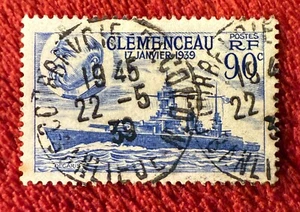 FRANCE oblitéré Yvert N°425 le clémenceau. Superbe cachet rond lisible 22-5-1939 - Imagen 1 de 1