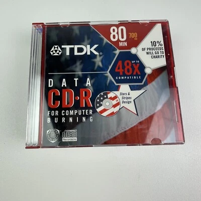 TDK Data CD-R Slim Case 7 Burnable CD 700mb 40X Write Speed Unused Open Box - Image 1 of 4